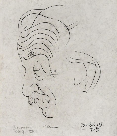 A sketch of German physicist Albert Einstein by his friend Josef Scharl is to be seen in public for the first time at an art sale in New York in January